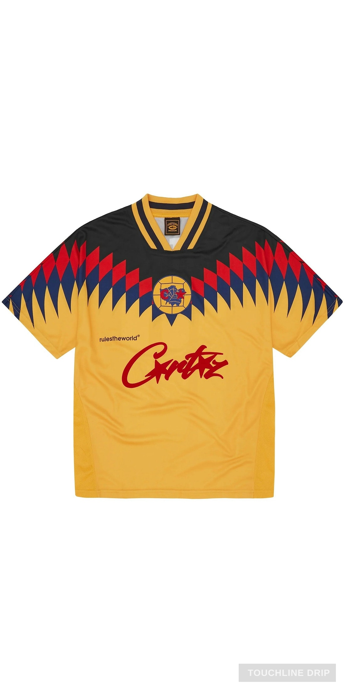 Front product image of Corteiz Club America Yellow Jersey BNWT Size Small