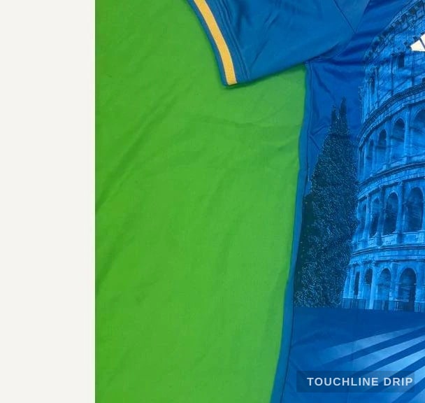 sleeve detail image of Italy Deep Blue Colloseum Jersey
