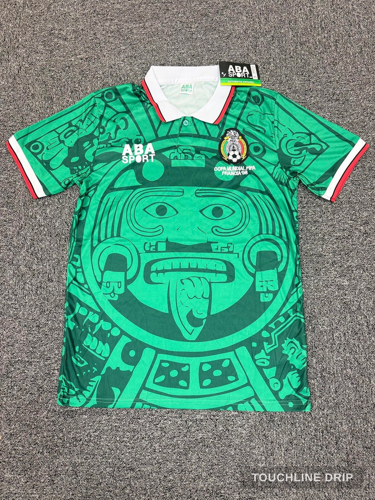 Front product image of Mexico 1998 'aztec' World Cup Jersey