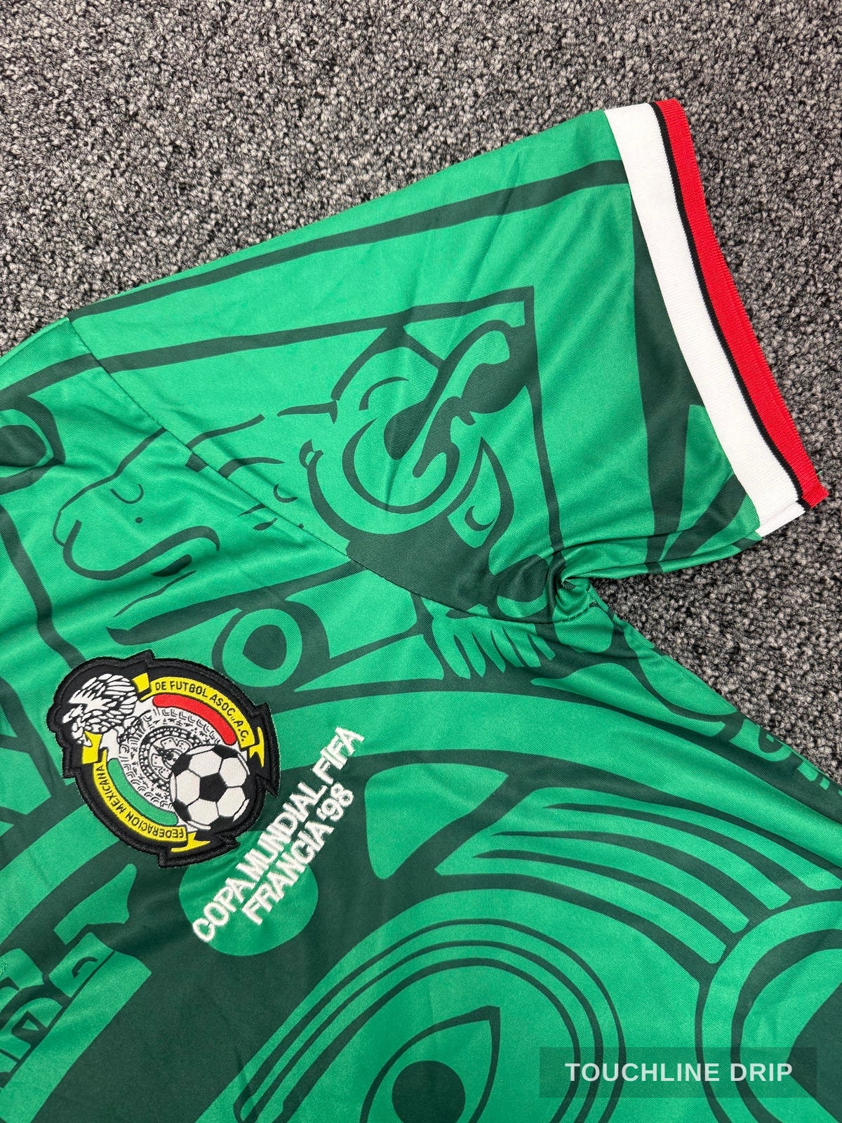 patch closeup product image of Mexico 1998 'aztec' World Cup Jersey