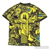 Front product image of Nike x Stussy Brazil Black and Yellow Christ the Redeemer Jersey