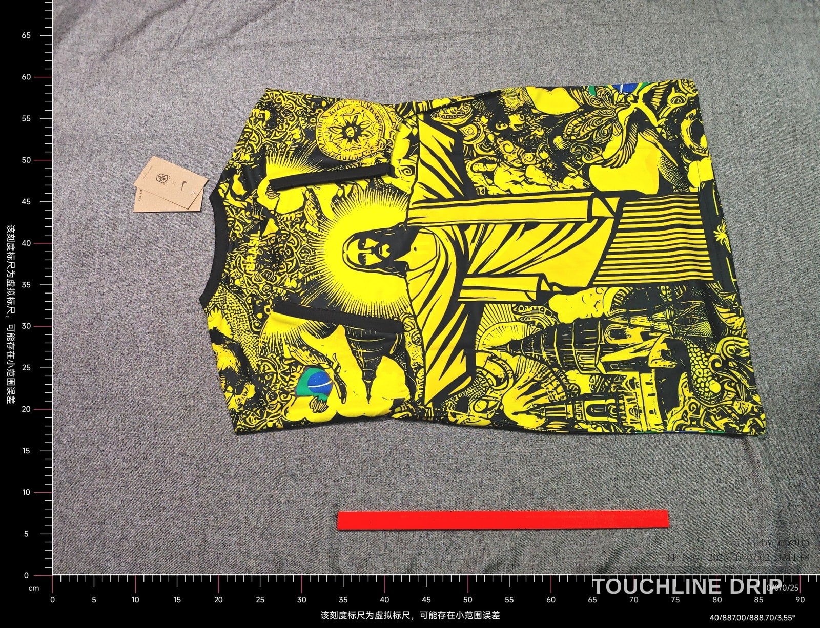 Back product image of Nike x Stussy Brazil Black and Yellow Christ the Redeemer Jersey (NIKE-STSY-BRAZ-CTRD-BLKYEL)