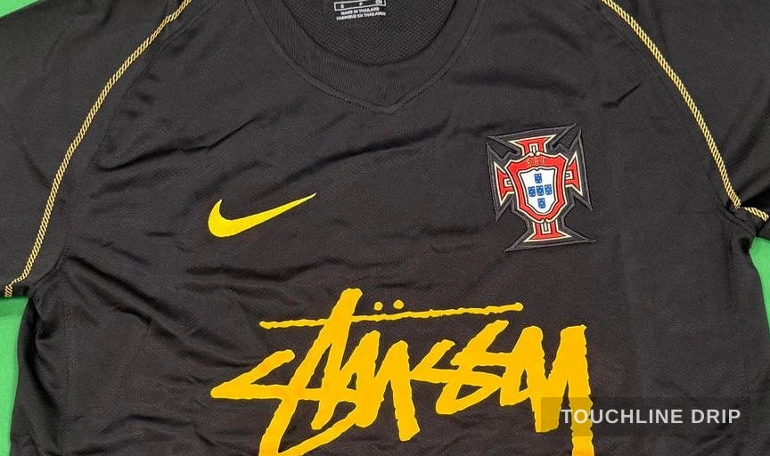 logo closeup detail image of Stussy Inspired 06 Portugal Away Jersey