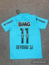 back product image of Neymar JR Santos FC 2011 2012 Retro Blue Green Turquoise Jersey