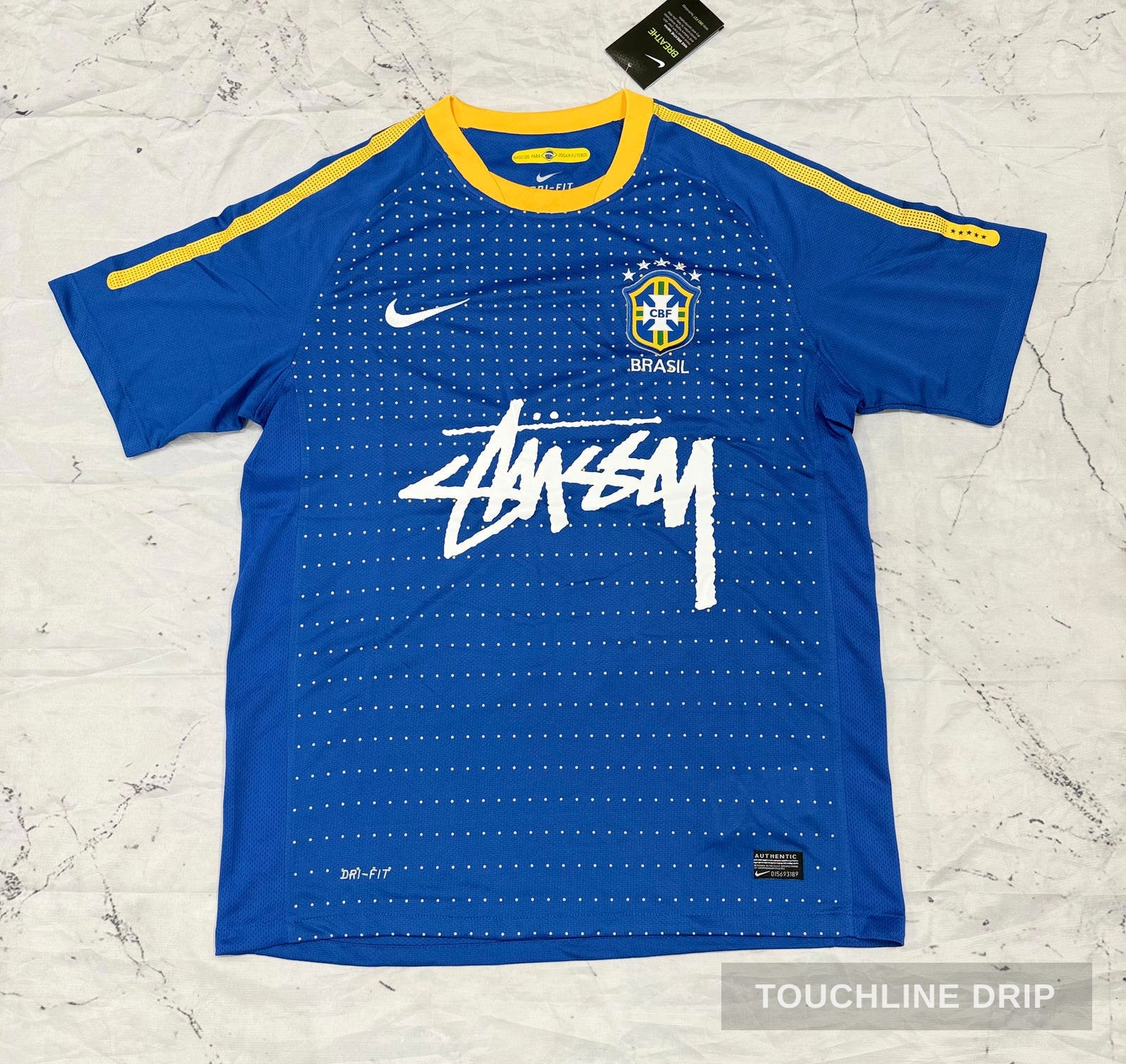 Front product image of Nike x Stussy Brazil Dynamic Blue Concept Jersey
