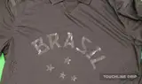 logo closeup detail image of Nike x Stussy Brazil 13/14 Blacked Out Jersey