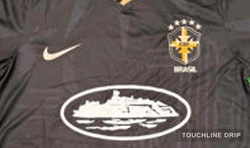 logo closeup detail image of Corteiz x Brazil Desert Breeze Alcatarz Concept Jersey