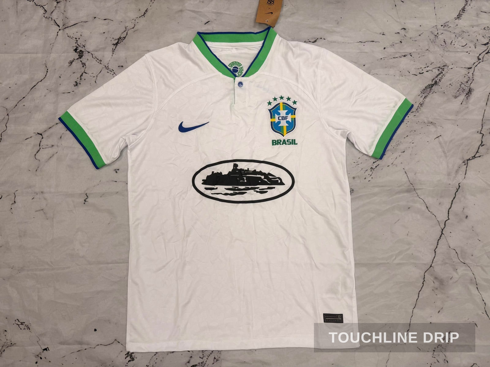 Front product image of Nike x Corteiz Alcatraz Brazil White Leopard Concept Jersey