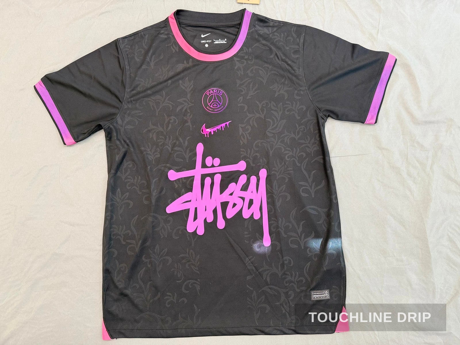 Front product image of Nike x Corteiz PSG GTO Black and Pink Concept Jersey