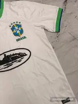 badge closeup product image of Nike x Corteiz Brazil White Leopard Concept Jersey