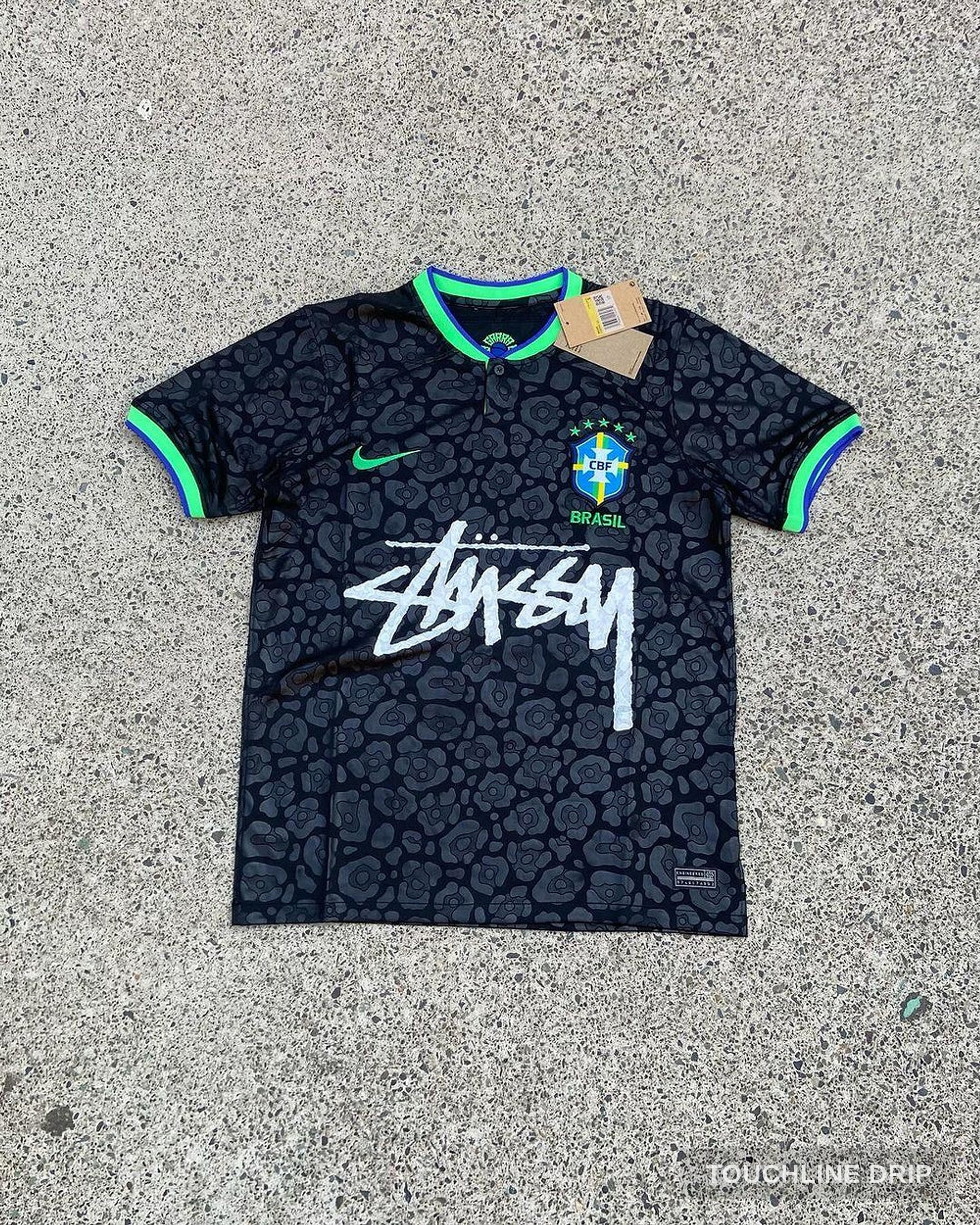 Front product image of Nike x Stussy Brazil Black Leopard Concept Jersey