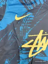 Detail product image 4 of Nike x Stussy Brazil Mid Blue Leaf Print Concept Jersey
