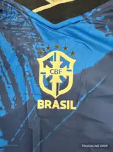 Detail product image 6 of Nike x Stussy Brazil Mid Blue Leaf Print Concept Jersey