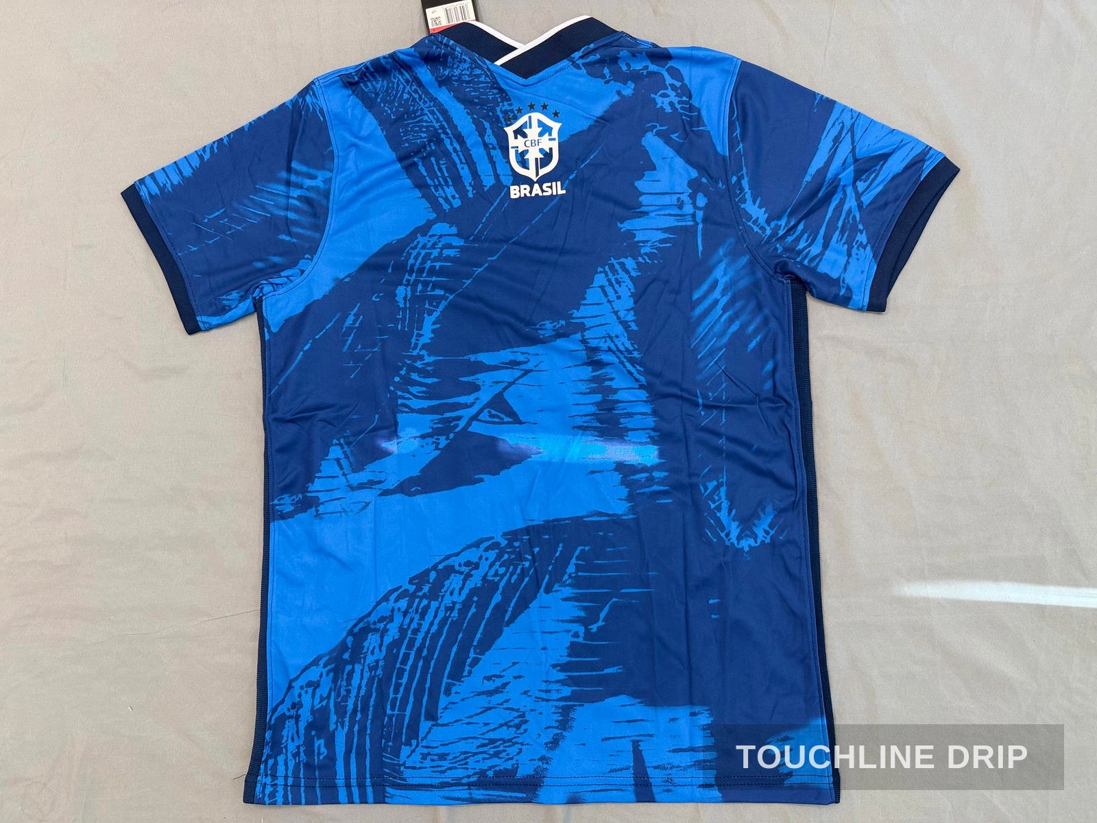 tag product image of Nike x Stussy Brazil Mid Blue Leaf Print Concept Jersey
