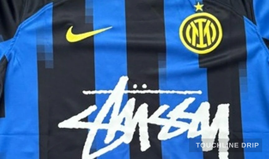 logo closeup detail image of Nike x Stussy Inter Memorabilia Home Jersey