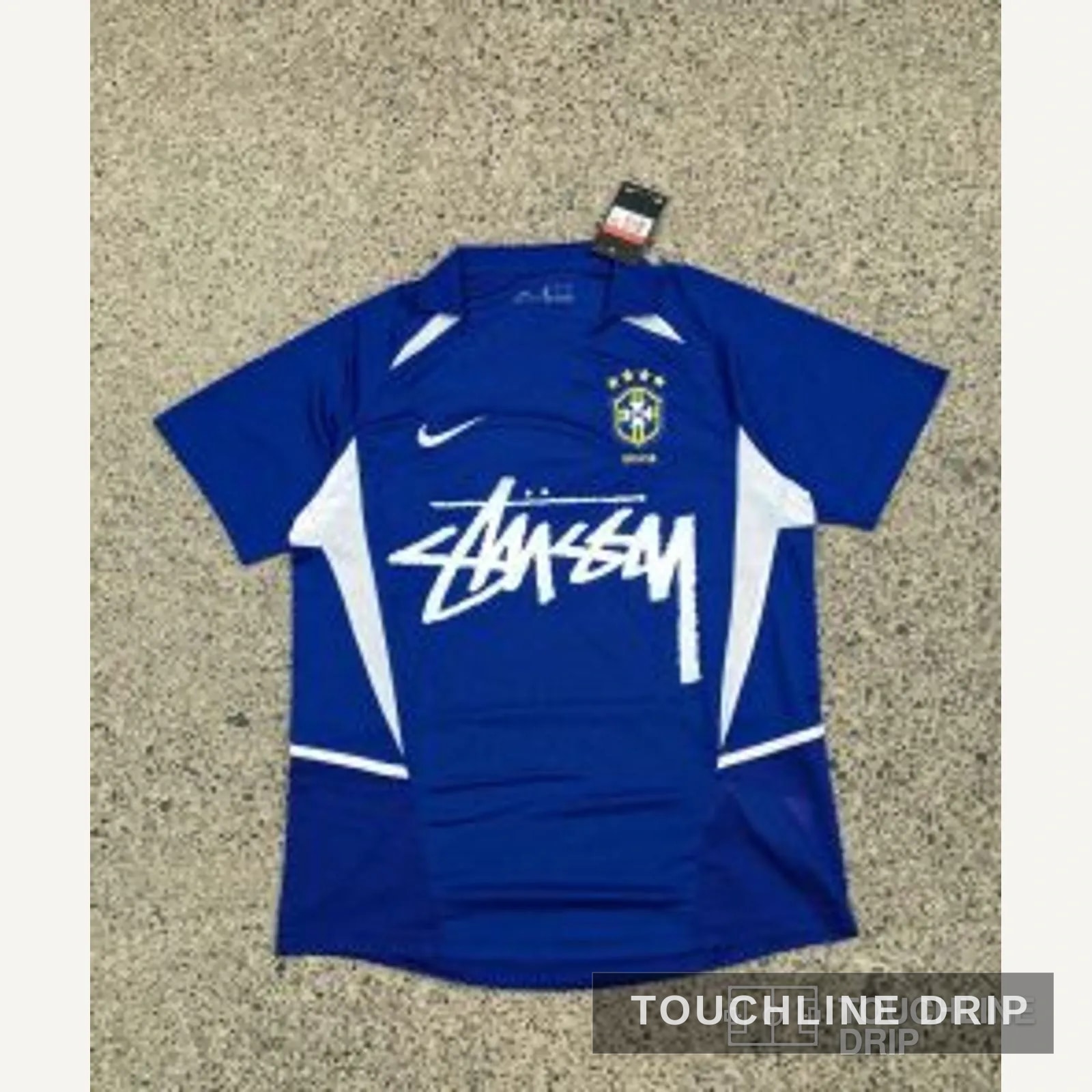 Front product image of Nike x Stussy x Brazil Blue 2002 Inspired Special Edition Jersey