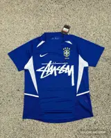 Front product image of Nike x Stussy x Brazil Blue 2002 Inspired Special Edition Jersey