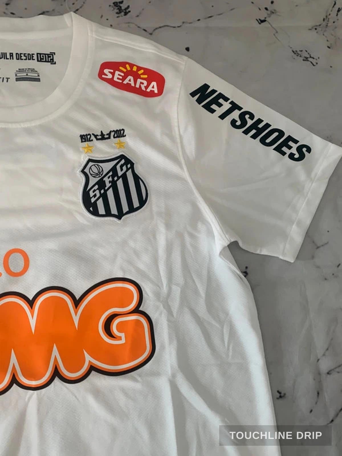 patch closeup product image of Santos 2012/13 Home Neymar Jr #11 Jersey White