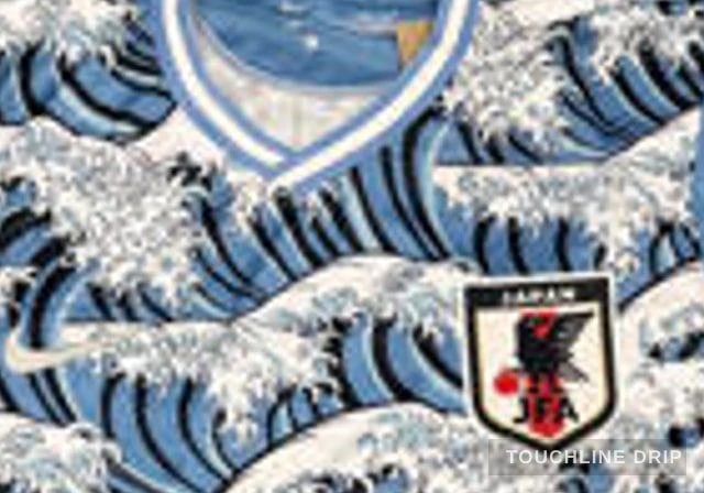 collar detail image of JAPAN x Stussy "kanagawa" BLUE JERSEY
