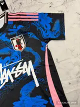 Detail product image 4 of Stussy x Japan Mystic Blue-pink Dragon Jersey - Size