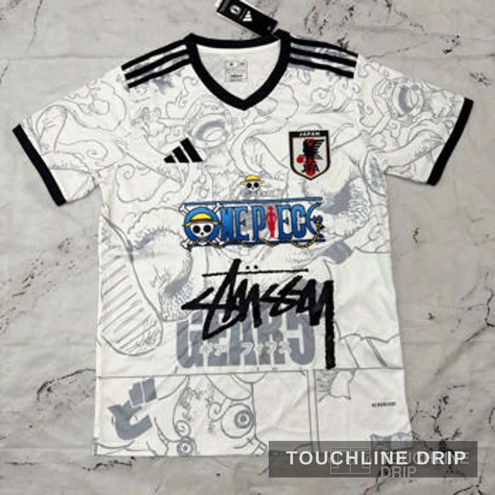 Front product image of Stussy x Japan One Piece White Jersey - Size