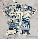 Back product image of Stussy x Japan "tokyo Streetscape" Concept Jersey – Cream/blue