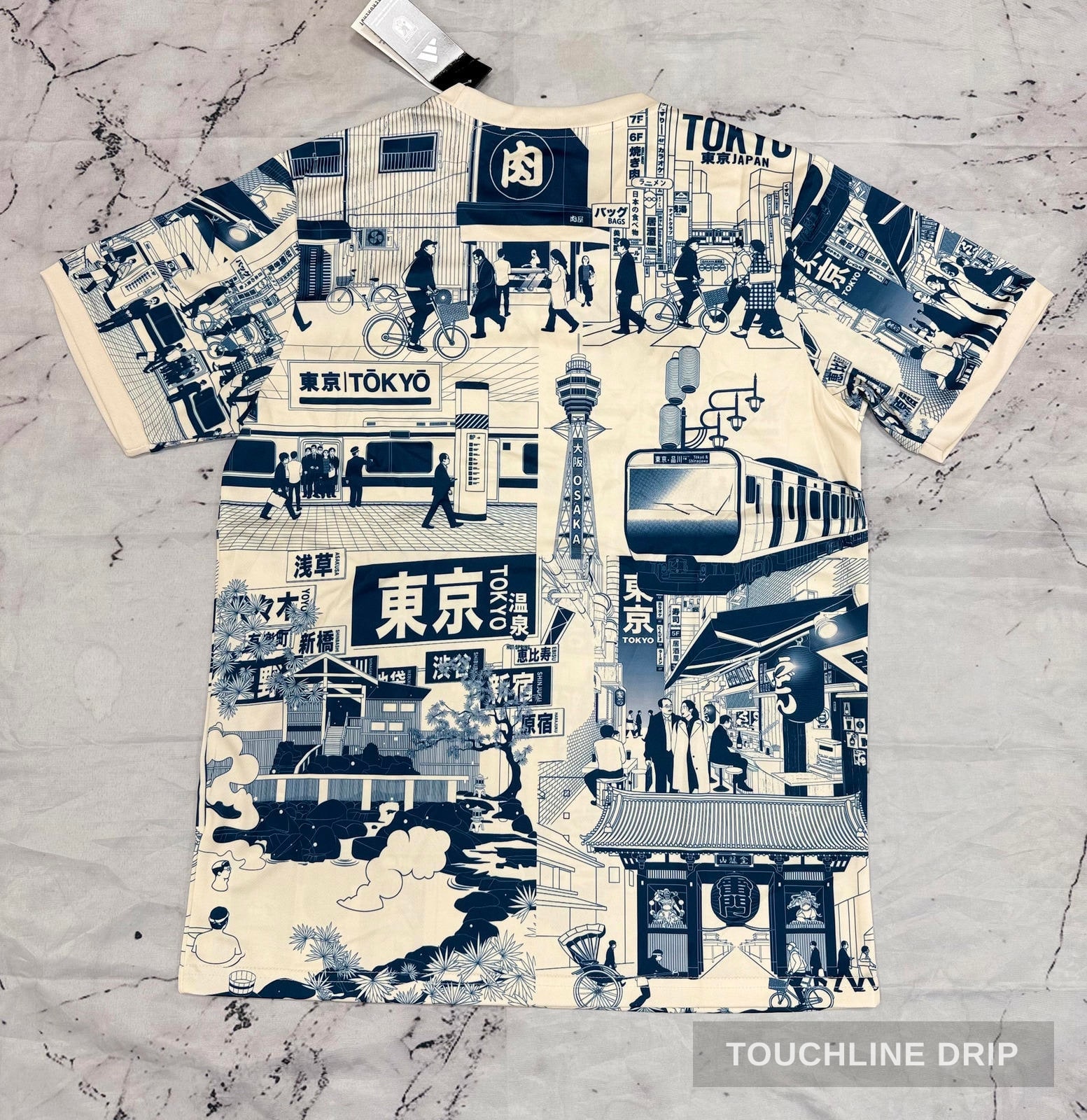 Back stock image of Stussy x Japan "tokyo Streetscape" Concept Jersey - Grey