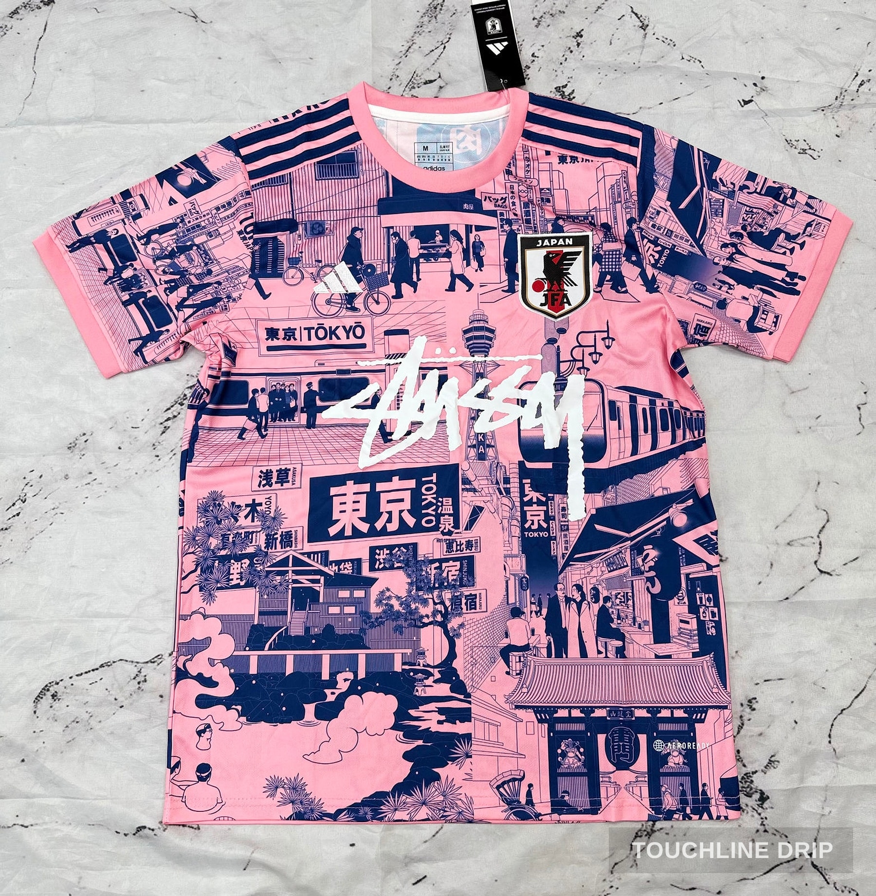 Front product image of Stussy x Japan "tokyo Streetscape" Concept Jersey – Pink