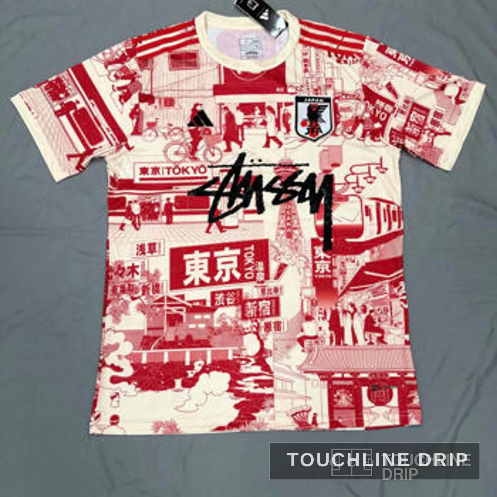 Front product image of Stussy x Japan "tokyo Streetscape" Concept Jersey – Red