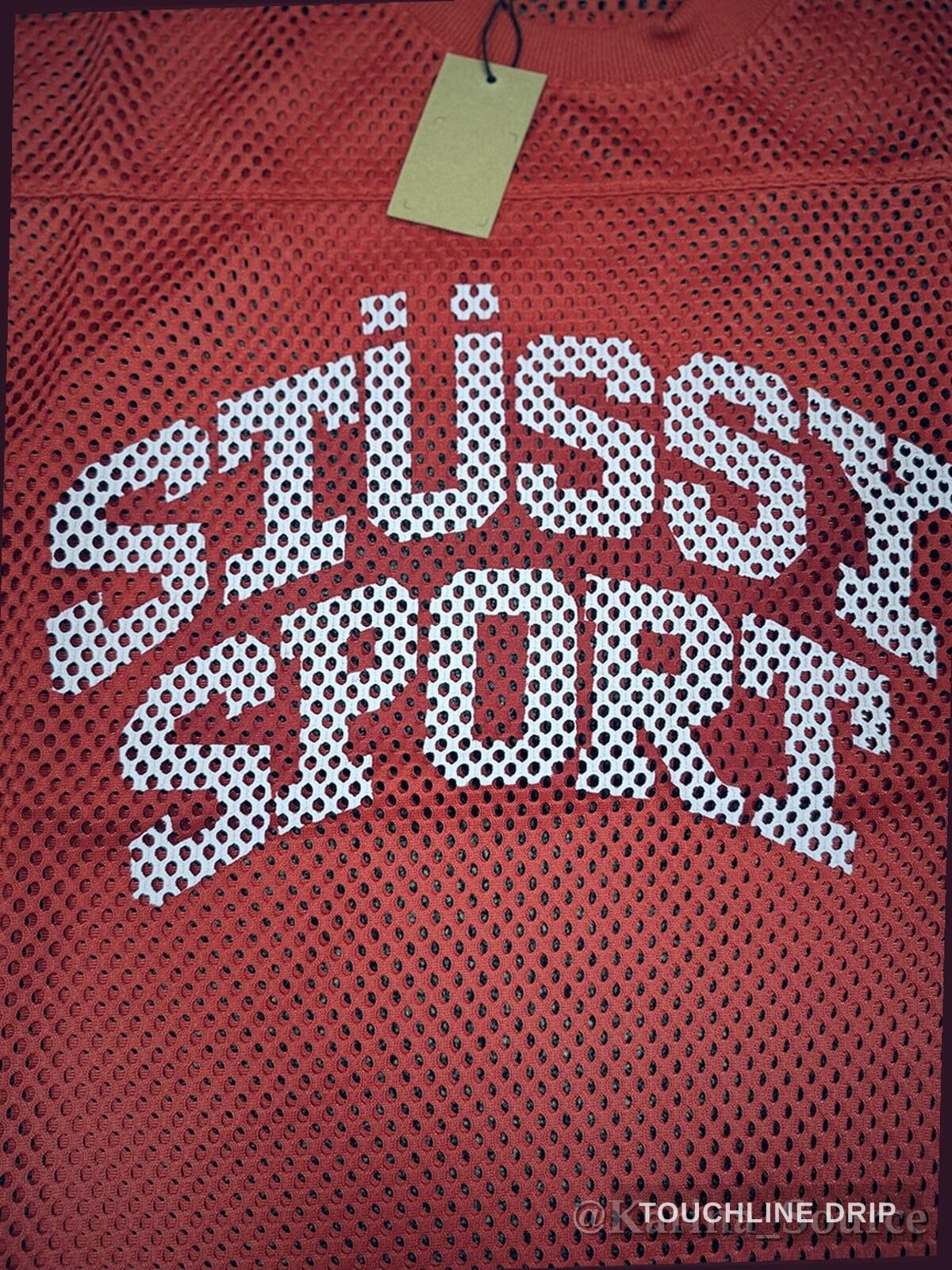 logo closeup product image of Stussy Sport Mesh Jersey - Red