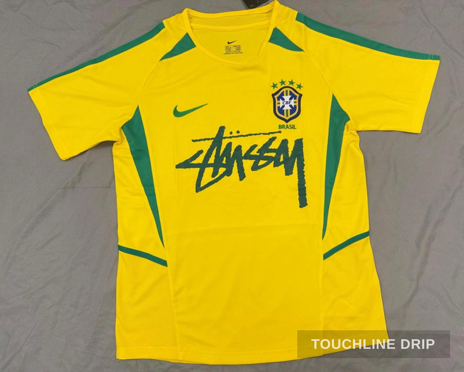 Front product image of Stussy x Brazil Yellow 2002 Inspired Special Edition Jersey