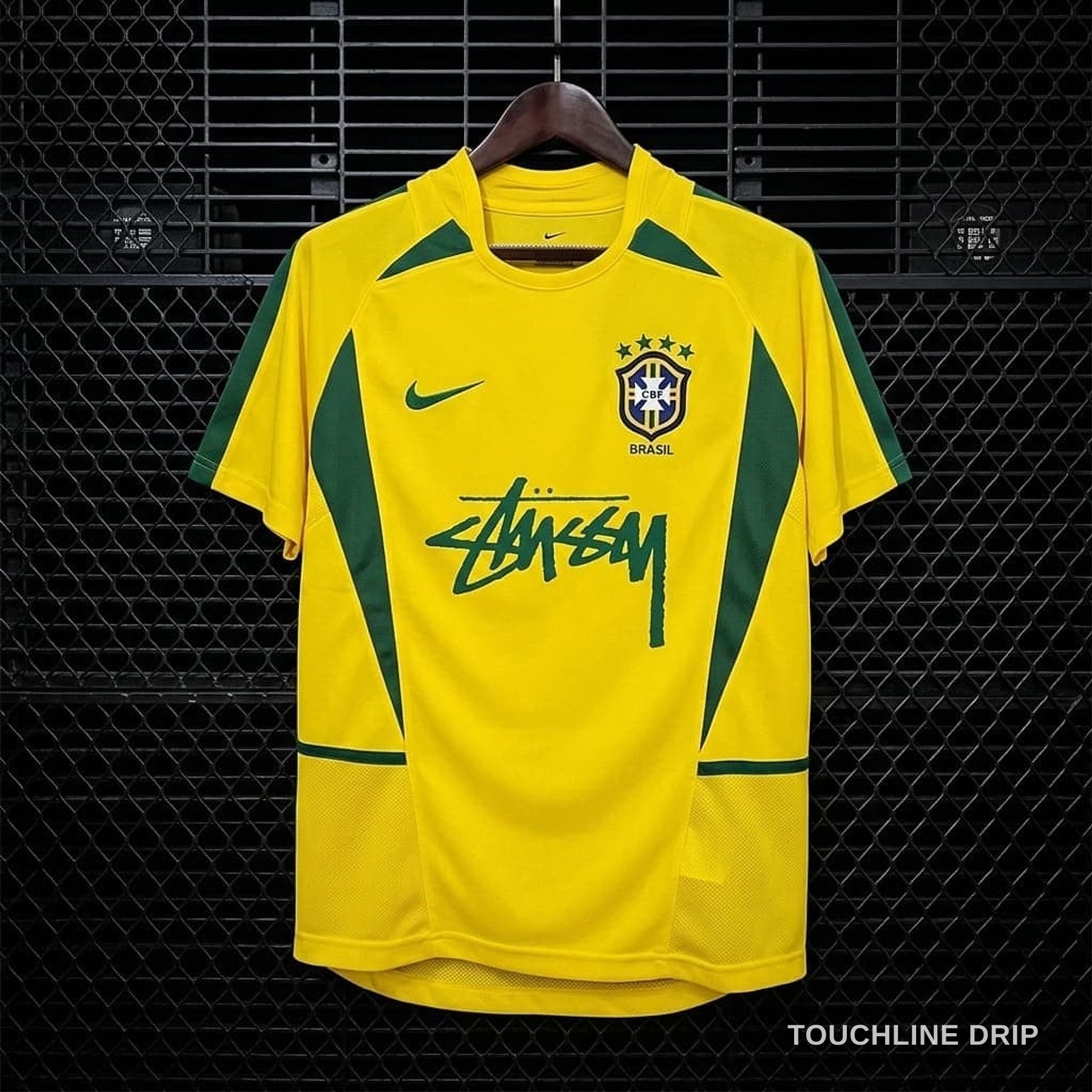 Front product image of Stussy x Brazil Yellow 2002 Inspired Special Edition Jersey