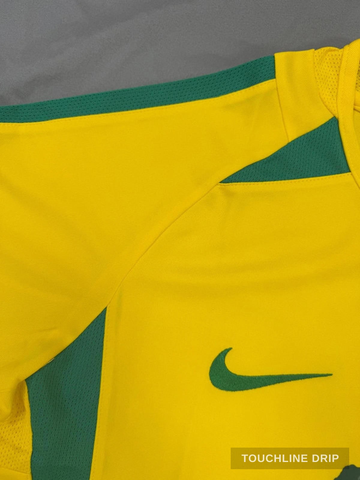 patch closeup product image of Stussy x Brazil Yellow 2002 Inspired Special Edition Jersey