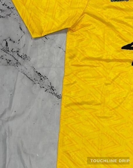 Sleeve detail image of Umbro x Stussy 1991 Brazil Home Jersey